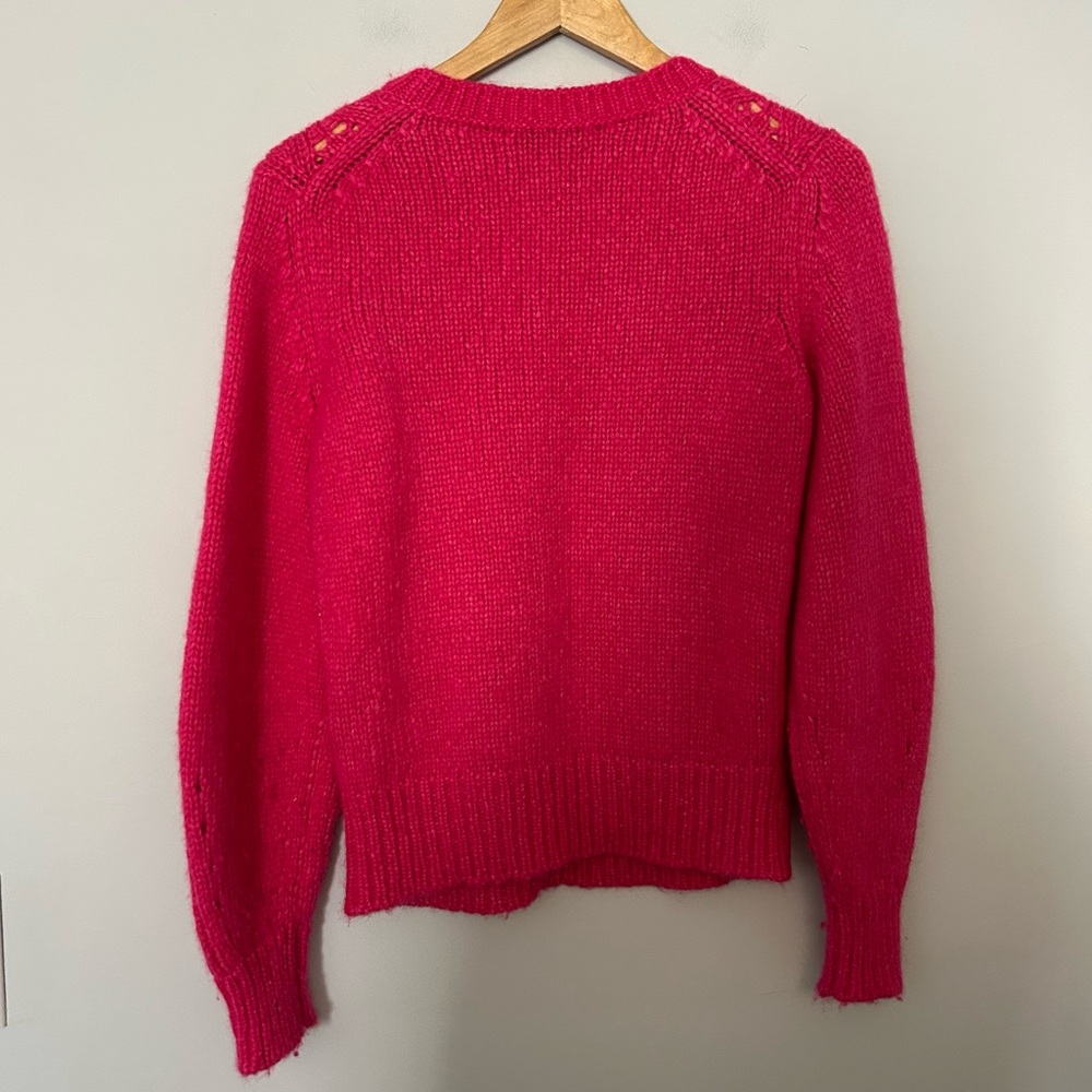 White + Warren Pink Baby Alpaca Wool Pink Knit Sweater - Picture 4 of 5